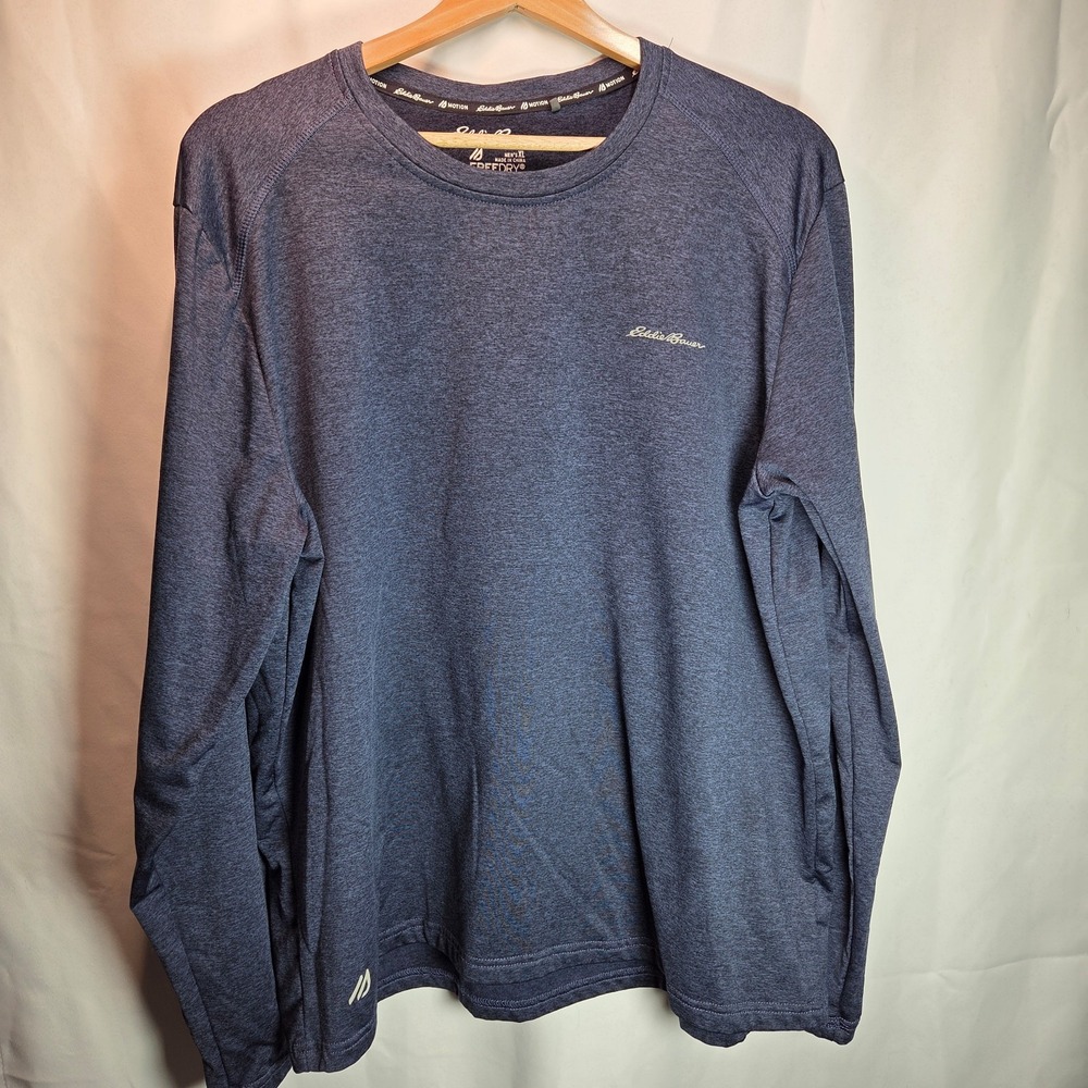 Eddie Bauer Sweatshirt Men' XL Navy Blue Freedry Performance Crewneck Athleisure